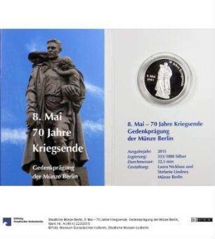 8. Mai – 70 Jahre Kriegsende. Gedenkprägung der Münze Berlin
