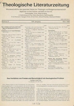 161-172 Das Verhältnis von Frieden und Gerechtigkeit als theologisches Problem