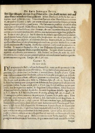 Caput V. De Iure Belli.