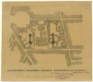 Hochhäuser in der Nähe des Leipziger Platzes, Berlin: Lageplan der Hochhausgruppe