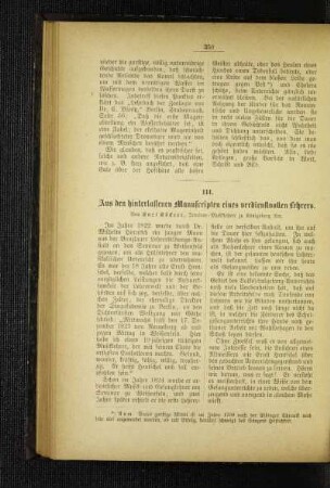 Aus den hinterlassenen Manuscripten eines verdienstvollen Lehrers