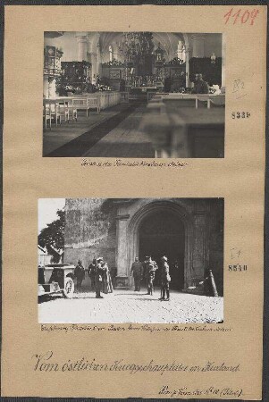 Großherzog Friedrich II. von Baden beim Verlassen der Trinitatiskirche in Mitau