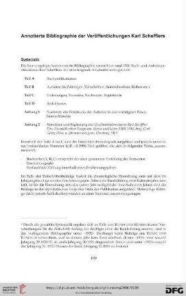 (Systematik / Lücken der bibliographischen Erfassung / Nachdrucke und Auszüge / Annotationen / Besonderheiten und Probleme der bibliographischen Erfassung einzelner Periodika / Verwendete Abkürzungen)