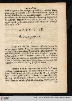 Caput VII: Affinia pertractat