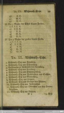 Tit. XX. Wißmuth-Ertze