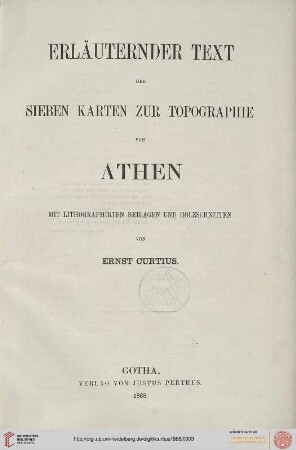 Erläuternder Text der Sieben Karten zur Topographie von Athen