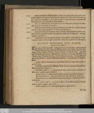 Futuris Nundinis, Deo Dante, Prostaeunt.