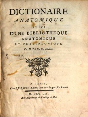 Dictionnaire Anatomique