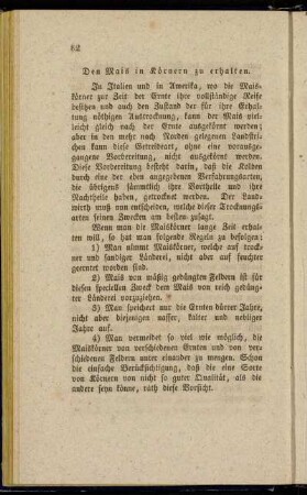 Den Mais in Körnern zu erhalten. - Gesottener Mais.