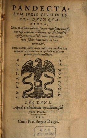 Pandectarum Iuris Civilis Libri Quinquaginta. [1]
