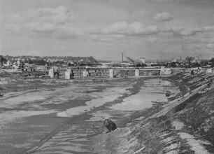 Baustelle der Staustufe Heilbronn/Neckar