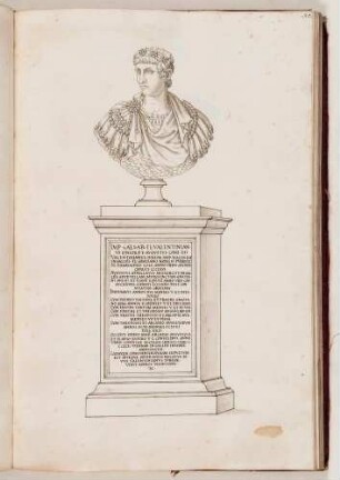 Bildnisbüste des römischen Kaisers Valentinian II., in: Series continuata omnium Imperatorum [...], Bd. 2, Bl. 50