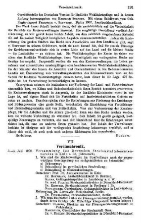 191-192, VII. Vereinschronik