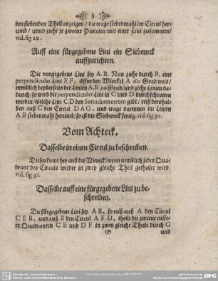 Vom Achteck. Dasselbe in einen Circul zu beschreiben.