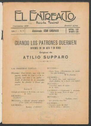 Cuando los patrones duermen : Entremés en un acto y en verso
