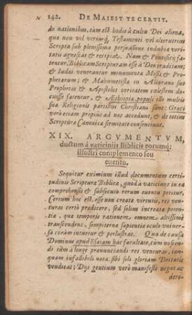 XIX. Argumentum, ductum a vaticiniis Biblicis eorumque illustri complemento seu eventu.