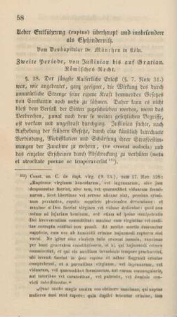 58-88 Ueber Entführung (raptus) überhaupt und insbesondere als Ehehinderniß : zweite Periode