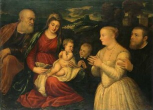 Die Heilige Familie mit Stiftern