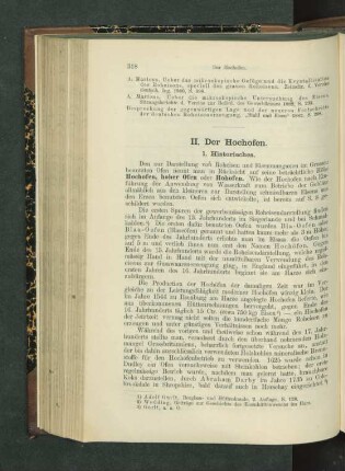 II. Der Hochofen