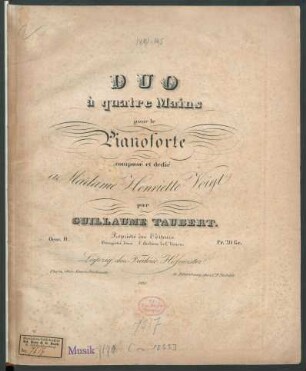 Duo à quatre Mains pour le Pianoforte : Oeuv. 11