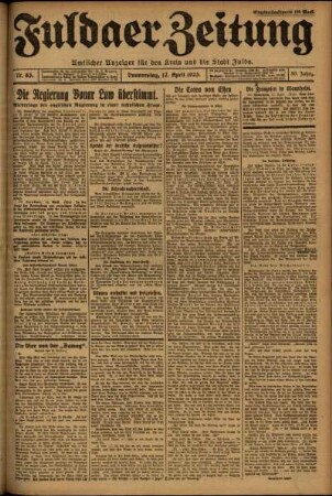 Ausgabe vom Donnerstag, den 12. April 1923.