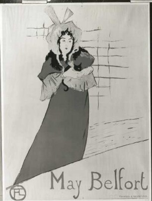 May Belfort : May Belfort, Farblithografie von Henri de Toulouse-Lautrec , 80 x 60,5 cm, 1895