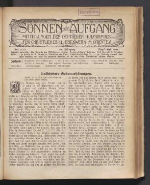 Heft 11/12. 22. Jahrgang. August-Sept. 1920