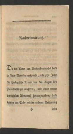 Nacherinnerung.
