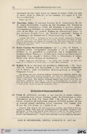 Geheimwissenschaften (Nr. 333 - 339)