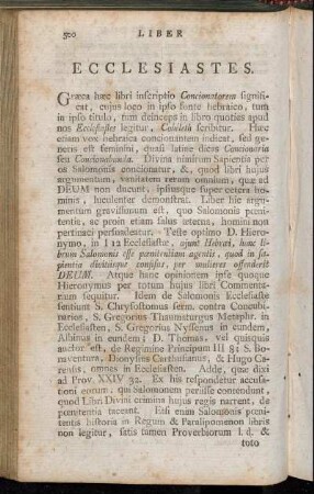 Liber Ecclesiastes.