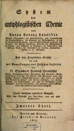 System der antiphlogistischen Chemie, 2