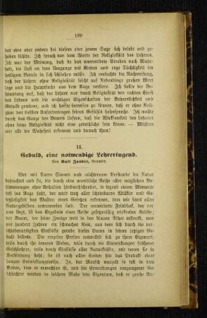 Geduld, eine notwendige Lehrertugend