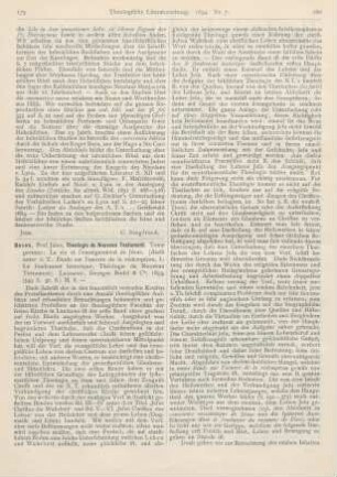 179-182 [Rezension] Bovon, Jules, Theologie du Nuveau Testament