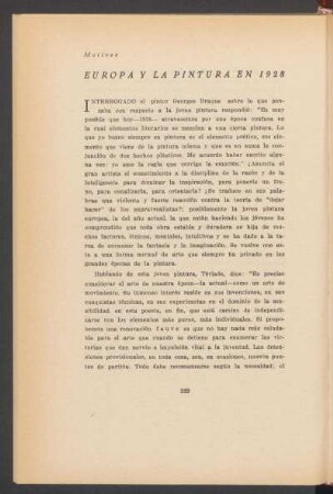 Europa y la pintura en 1928