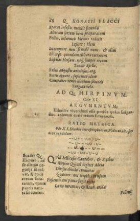 Ad Q. Hirpinum. Ode XI. - Ad Maecenatem. Ode XX.