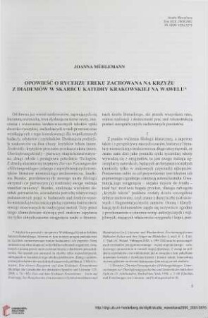 9/10: Opowieść o rycerzu Ereku zachowana na krzyżu z diademów w skarbcu katedry krakowskiej na Wawelu