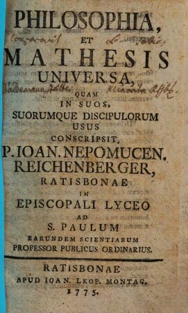 Cursus Biennalis Philosophiae. [14,1], [Ethicae Pars I]