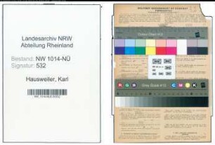 Entnazifizierung Karl Hausweiler , geb. 08.09.1889 (Werkmeister)