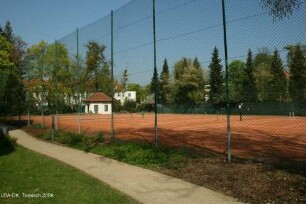 Tennisplätze am Harnackhaus, Pavillon; Berlin, Steglitz-Zehlendorf