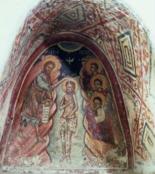 Amorgos. Moní Chozoviótissa, Taufbeckenfresko, 16. Jh.