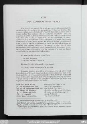 XXII Saints And Demons Of The Sea