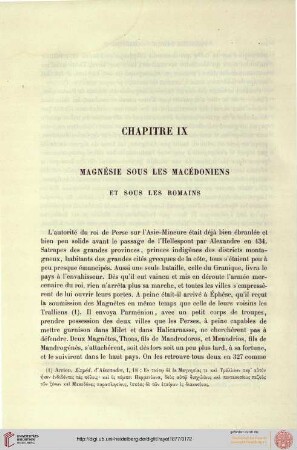 Chapitre IX: Magnésie sour les Macédoniens