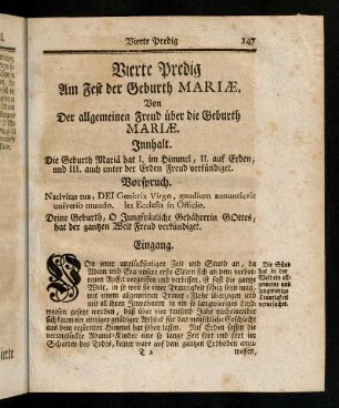 147-158, Vierte Predig am Fest der Geburth Mariae