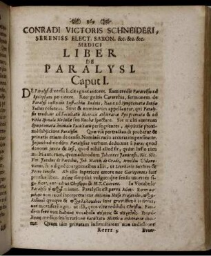 Liber De Paralysis (Cap. I. - Cap. IX.)