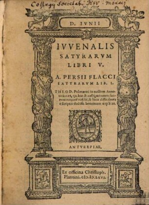 Satyrarum libri V. et A. Persii Flacci lib. I