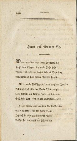 Herrn und Madam Sp.