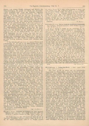 124-126 [Rezension] Meyenberg, A., Leben Jesu-Werk. I. Bd