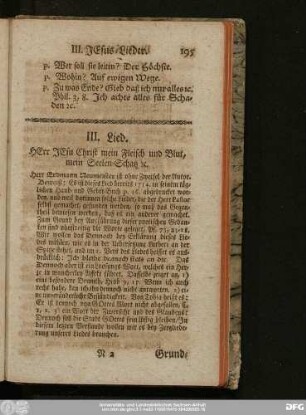 III. Lied. Herr Jesu Christ mein Fleisch und Blut, mein Seelen-Schatz [et]c.