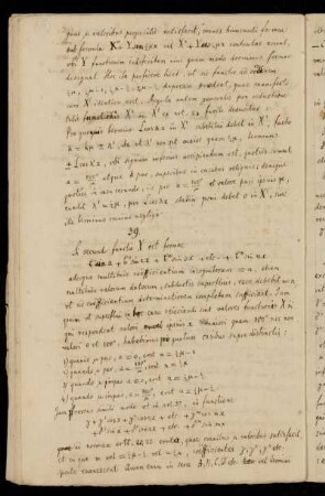 39. Si secundo functio X est formae [...] adeoque multitudo coefficientium incognitorum [...]