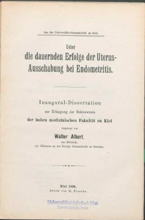 Ueber die dauernden Erfolge der Uterus-Ausschabung bei Endometritis